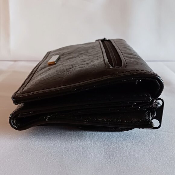 Studio 33 Brown Faux Leather Tri-Fold Checkbook Wallet - Picture 3 of 10